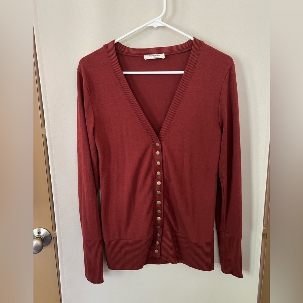 Zenana Outfitters Red Cardigan Sweater Fits like a small